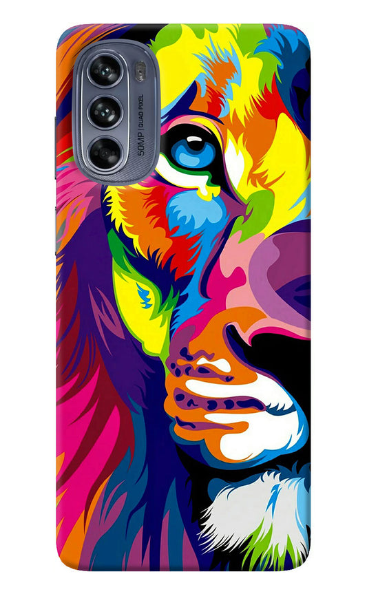 Lion Half Face Moto G62 5G Back Cover