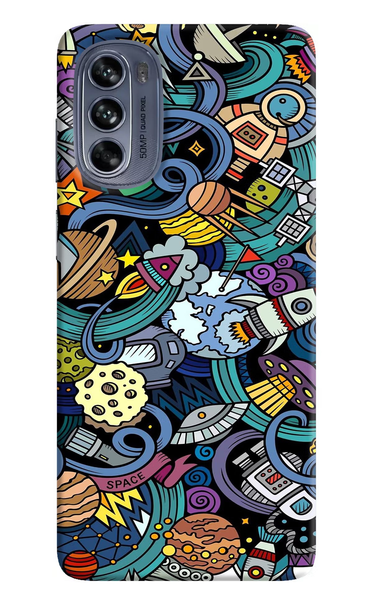 Space Abstract Moto G62 5G Hard Case Back Cover by Casekaro