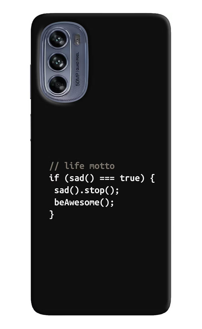 Life Motto Code Moto G62 5G Hard Case Back Cover by Casekaro