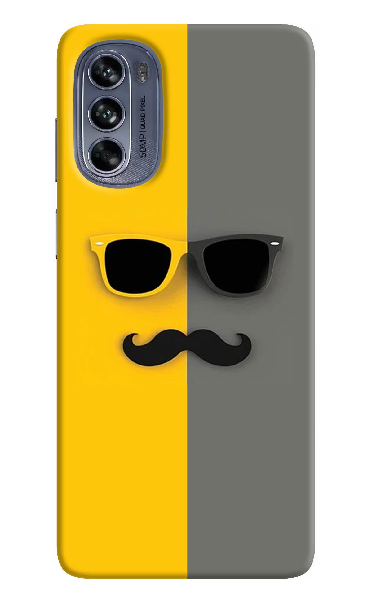 Sunglasses with Mustache Moto G62 5G Hard Case Back Cover by Casekaro