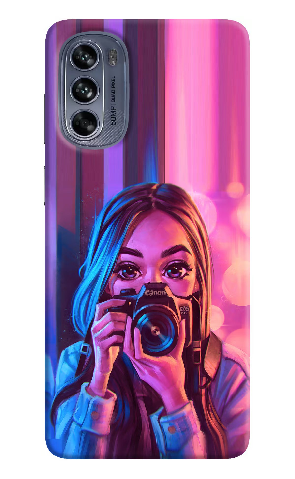 Girl Photographer Moto G62 5G Hard Case Back Cover by Casekaro
