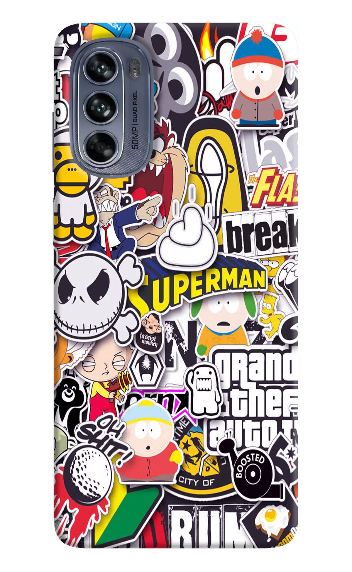 Sticker Bomb Moto G62 5G Hard Case Back Cover by Casekaro