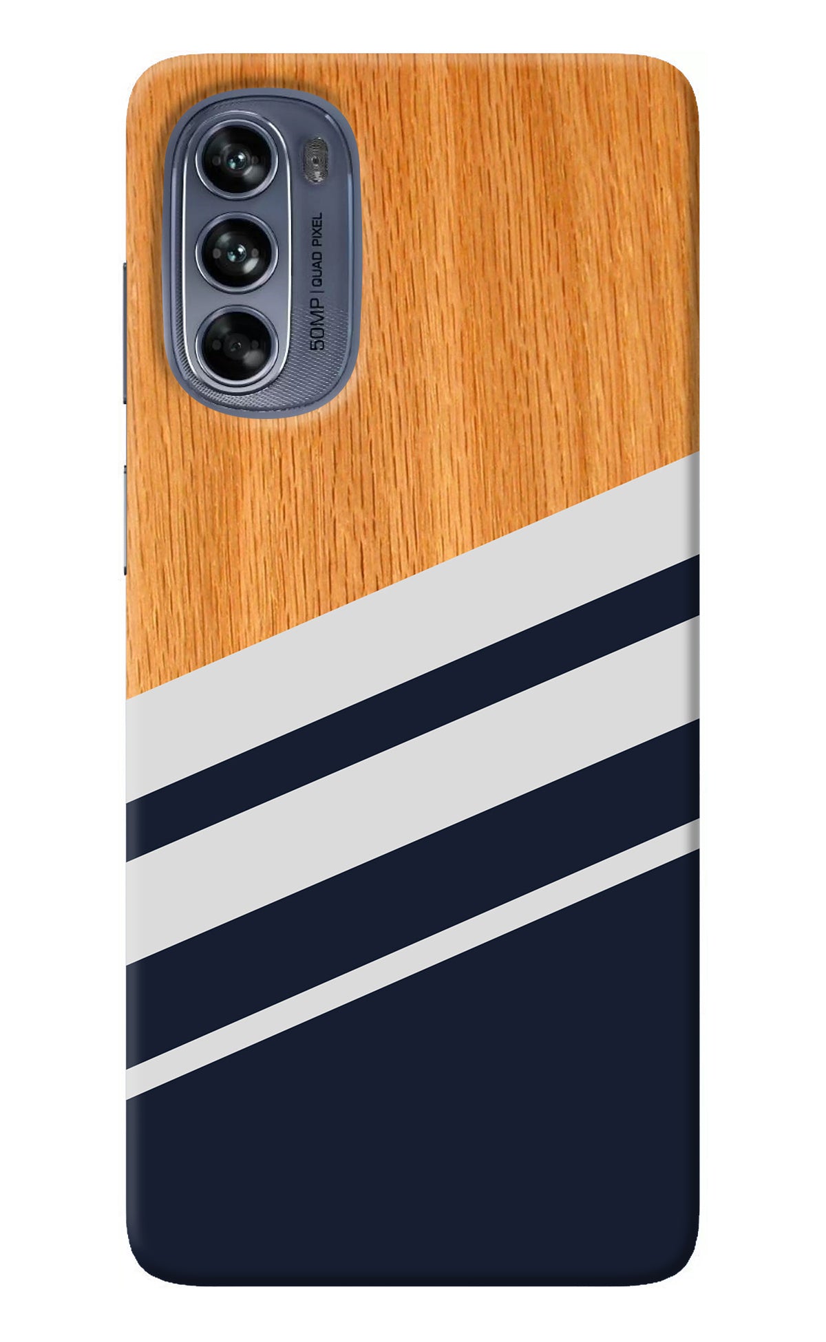 Blue and white wooden Moto G62 5G Back Cover