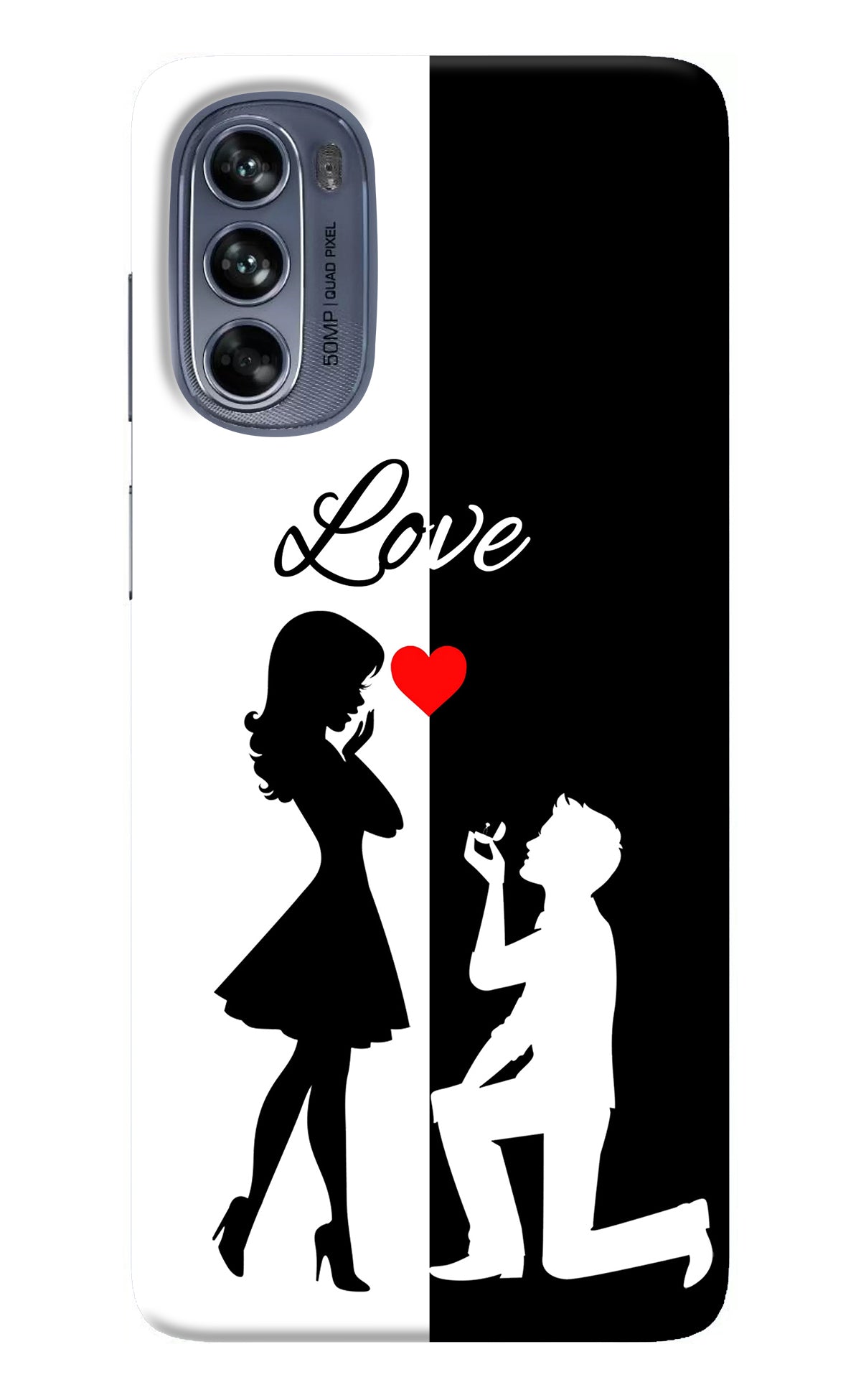 Love Propose Black And White Moto G62 5G Back Cover