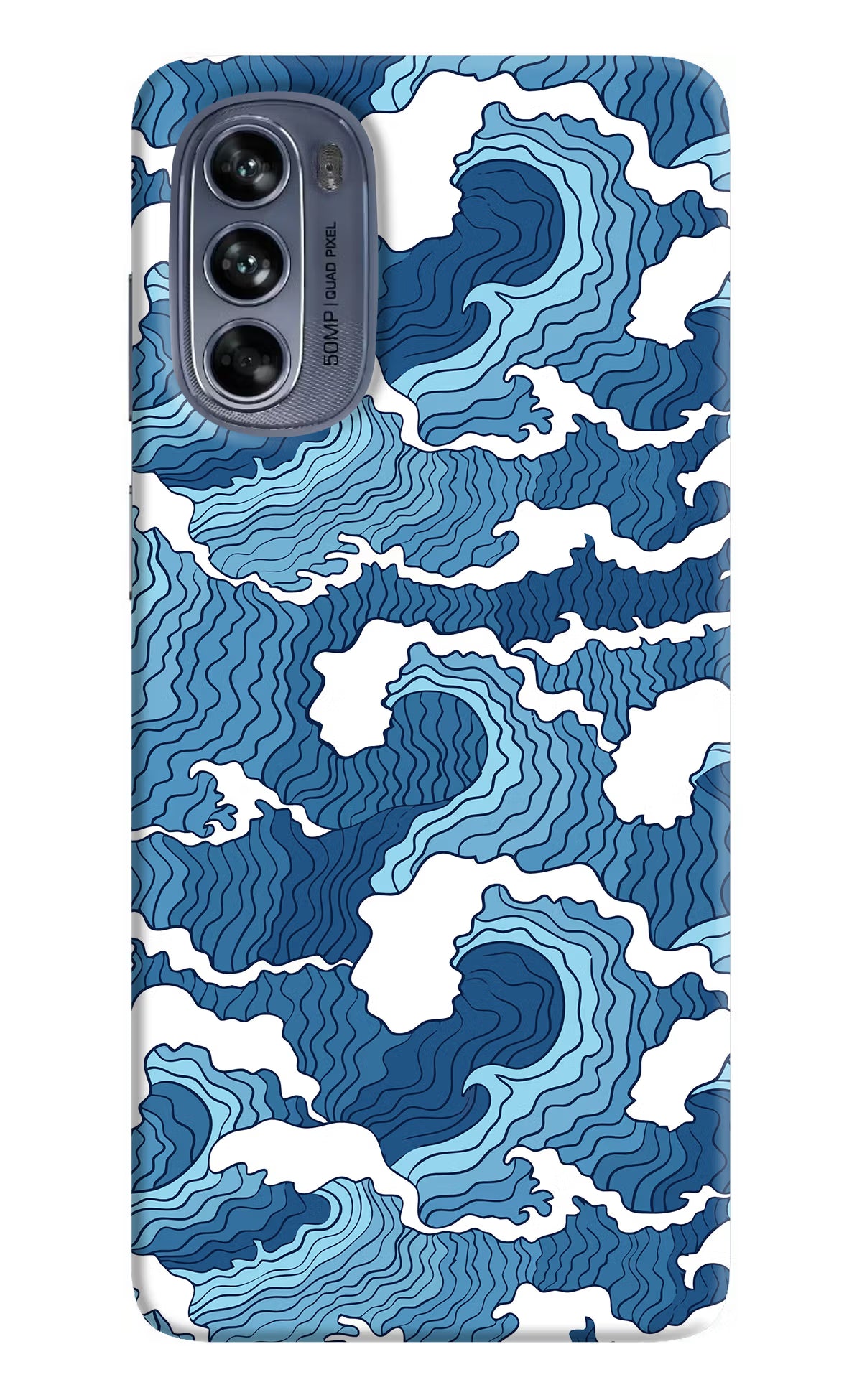 Blue Waves Moto G62 5G Hard Case Back Cover by Casekaro