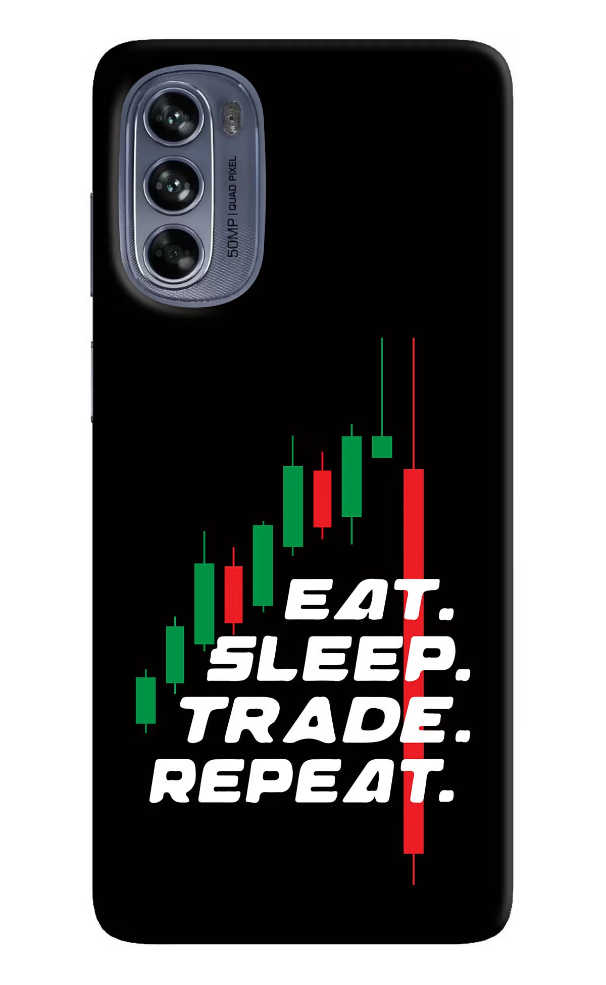 Eat Sleep Trade Repeat Moto G62 5G Hard Case Back Cover by Casekaro
