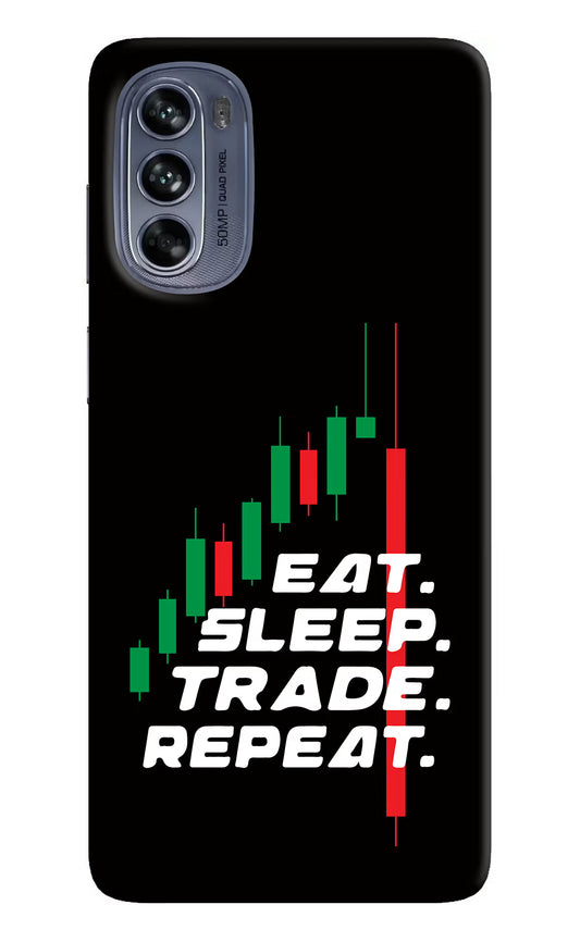 Eat Sleep Trade Repeat Moto G62 5G Hard Case Back Cover by Casekaro
