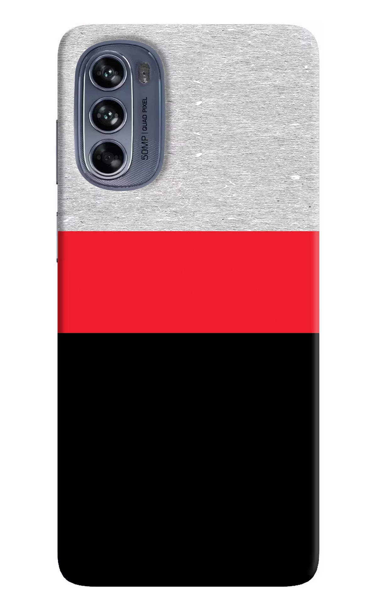 Tri Color Pattern Moto G62 5G Hard Case Back Cover by Casekaro