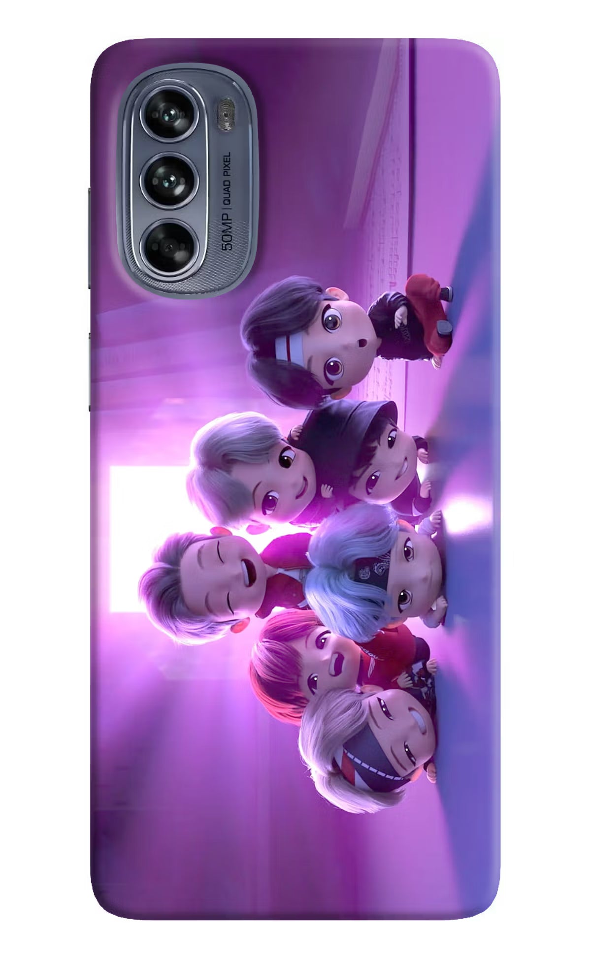 BTS Chibi Moto G62 5G Hard Case Back Cover by Casekaro