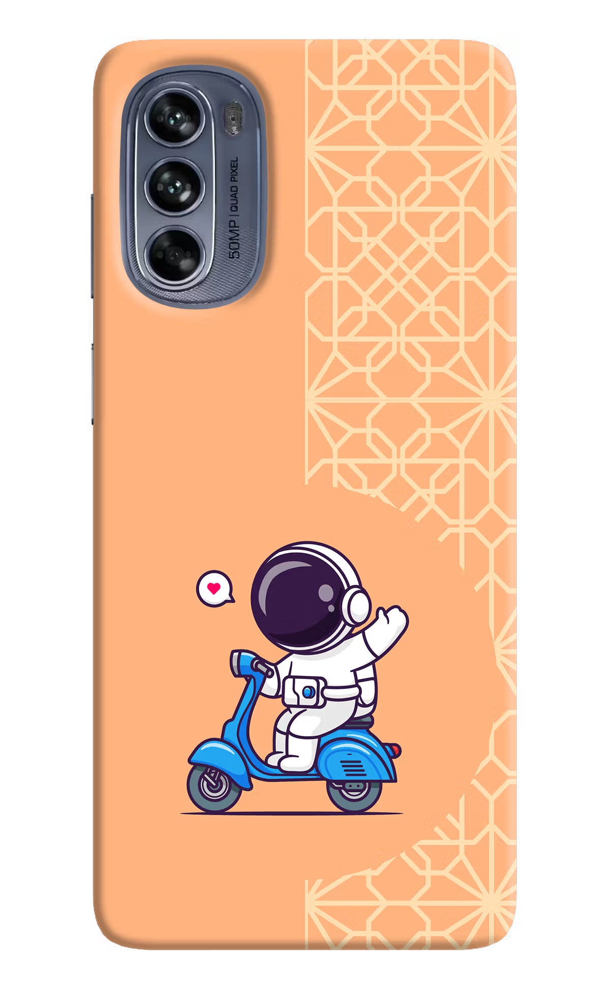 Cute Astronaut Riding Moto G62 5G Hard Case Back Cover by Casekaro
