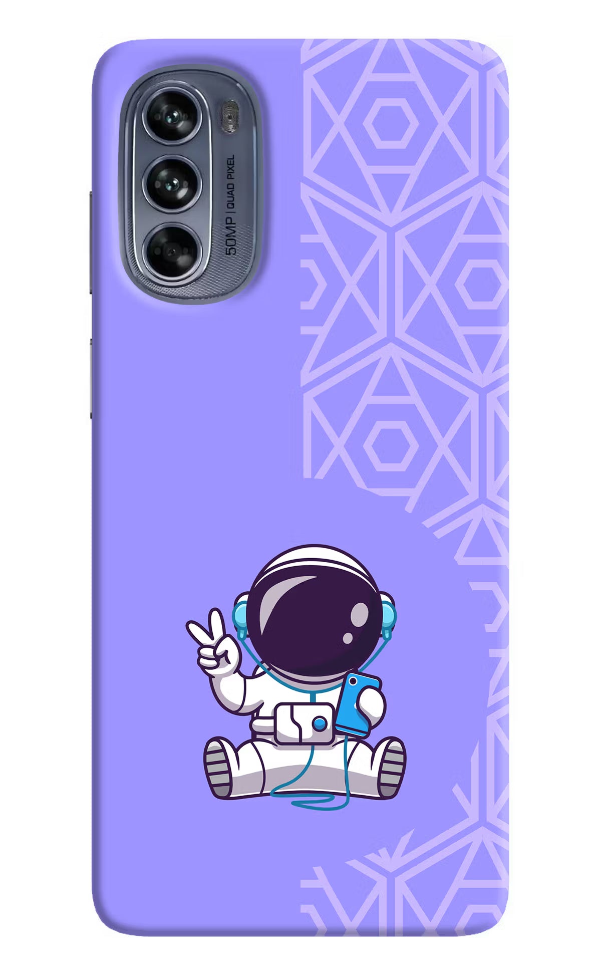 Cute Astronaut Chilling Moto G62 5G Hard Case Back Cover by Casekaro