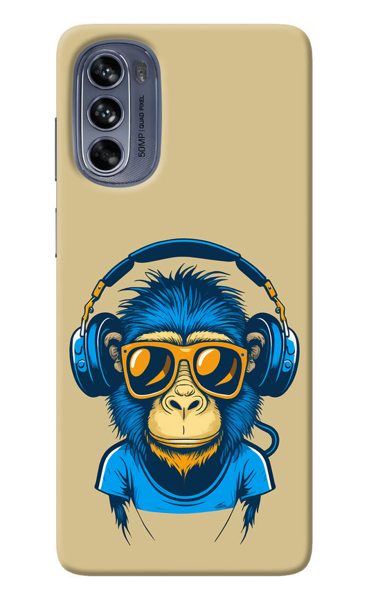 Monkey Headphone Moto G62 5G Back Cover