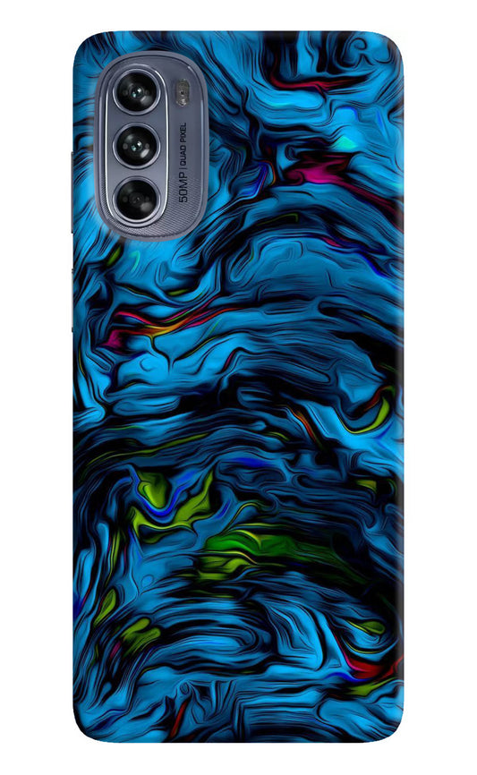 Dark Blue Abstract Moto G62 5G Hard Case Back Cover by Casekaro