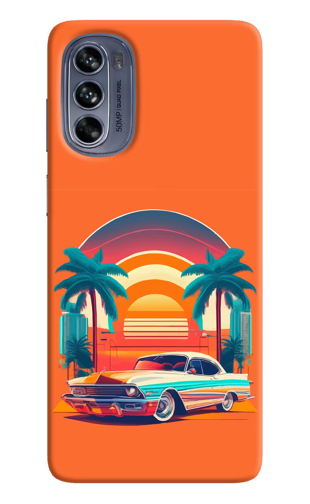 Palm Drive 80s Moto G62 5G Hard Case Back Cover by Casekaro