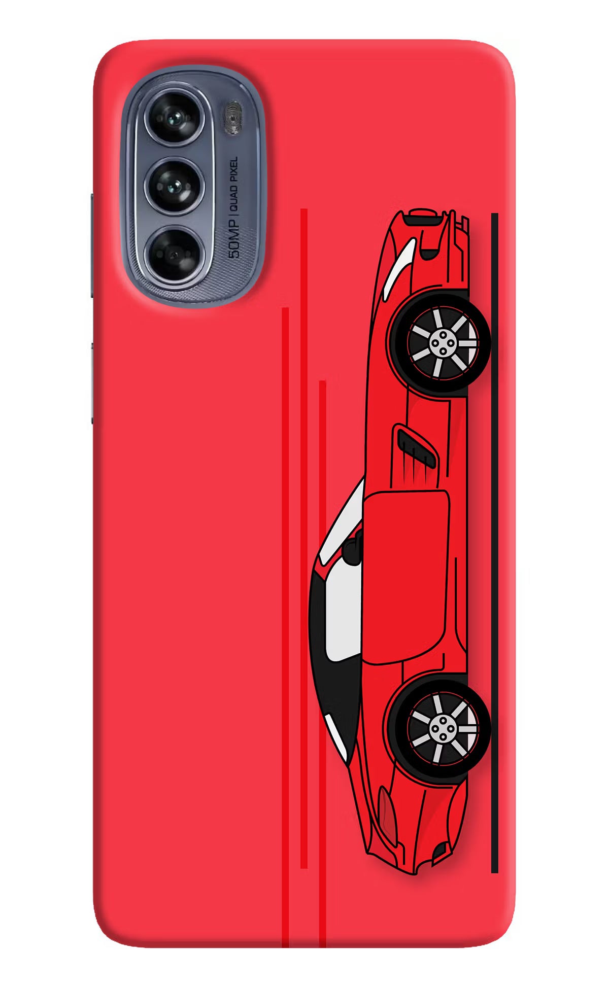Red Velocity Moto G62 5G Hard Case Back Cover by Casekaro