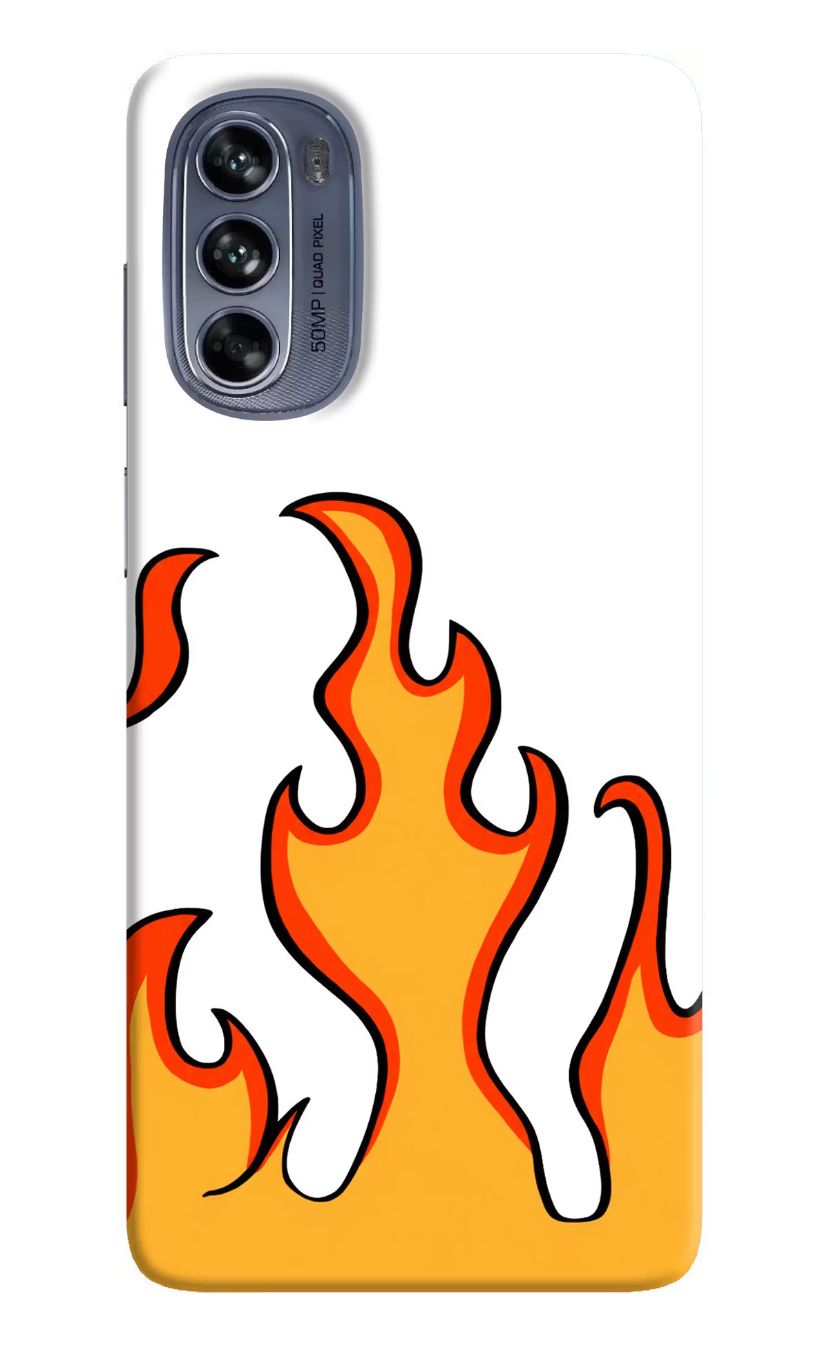 Fired Up – White Moto G62 5G Hard Case Back Cover by Casekaro