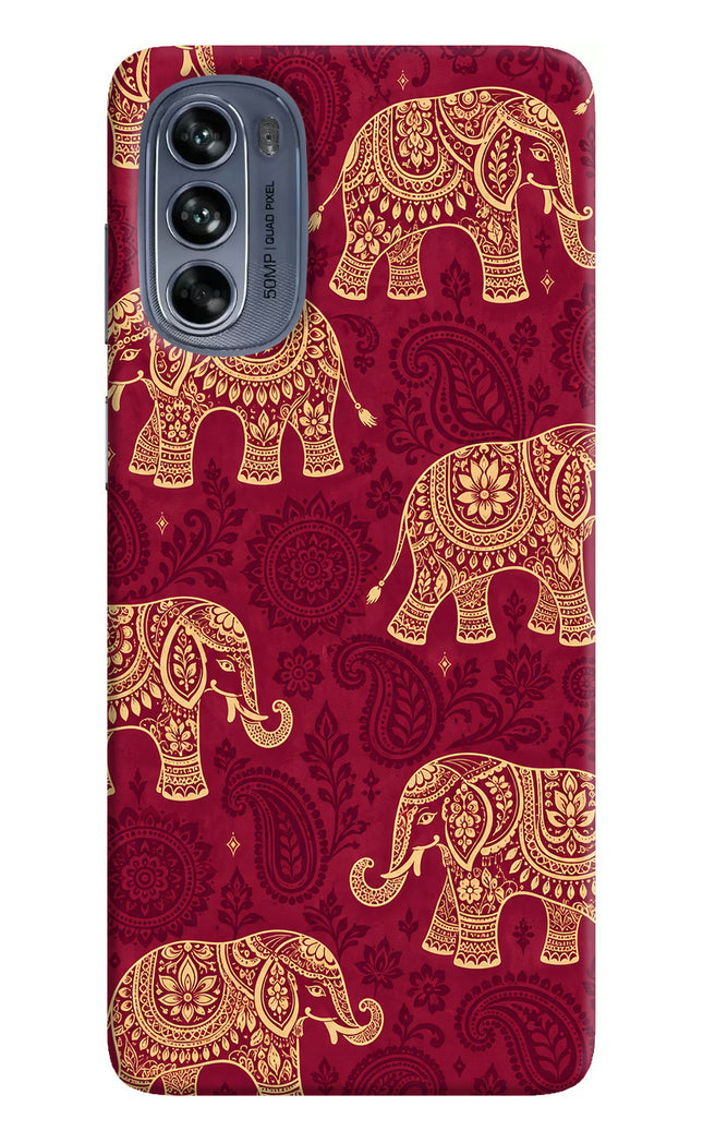 Maroon Elephant Moto G62 5G Hard Case Back Cover by Casekaro