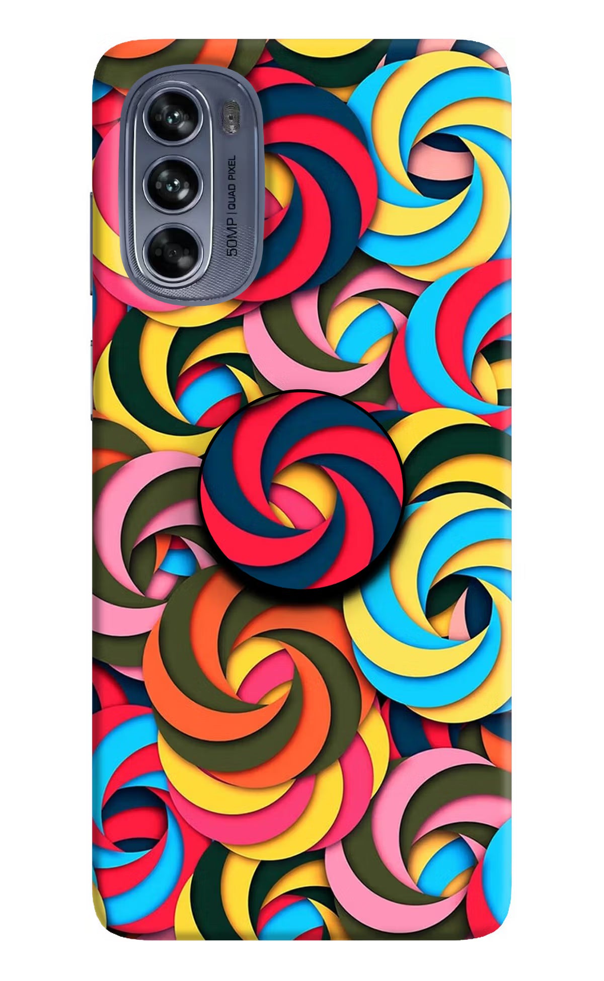 Spiral Pattern Moto G62 5G Pop Case by Casekaro