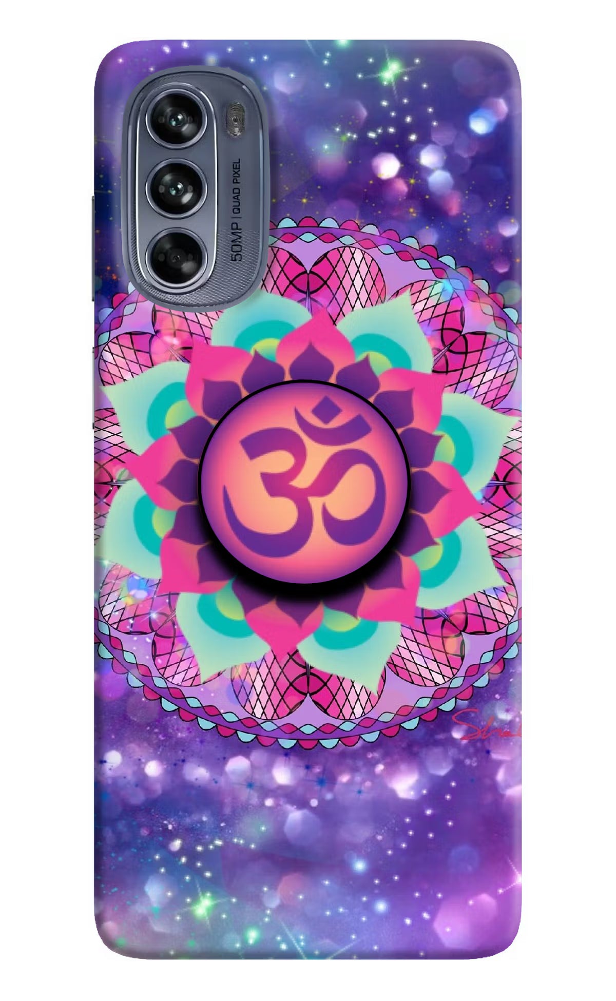 Om Purple Moto G62 5G Pop Case by Casekaro