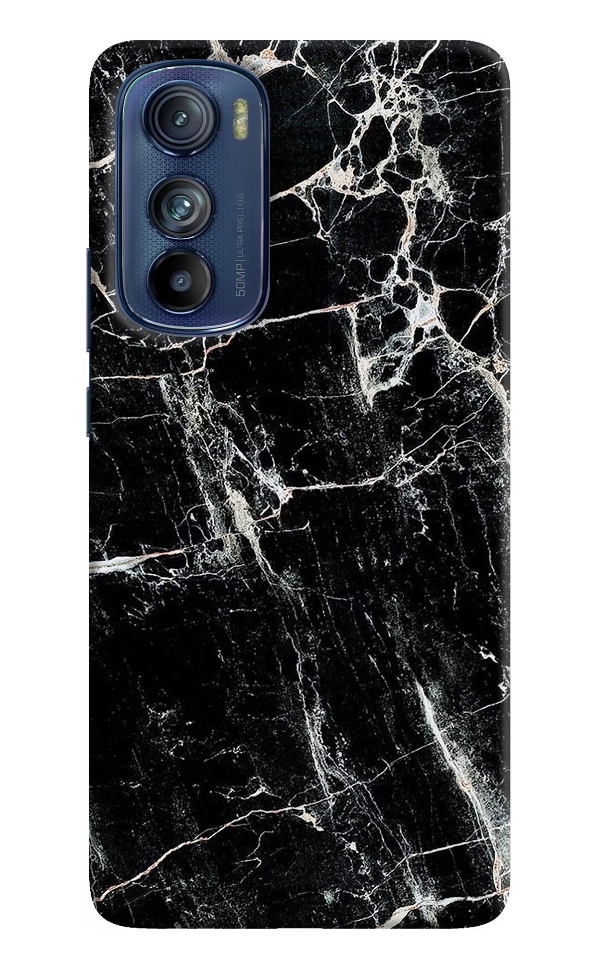 Black Marble Texture Moto Edge 30 Hard Case Back Cover by Casekaro