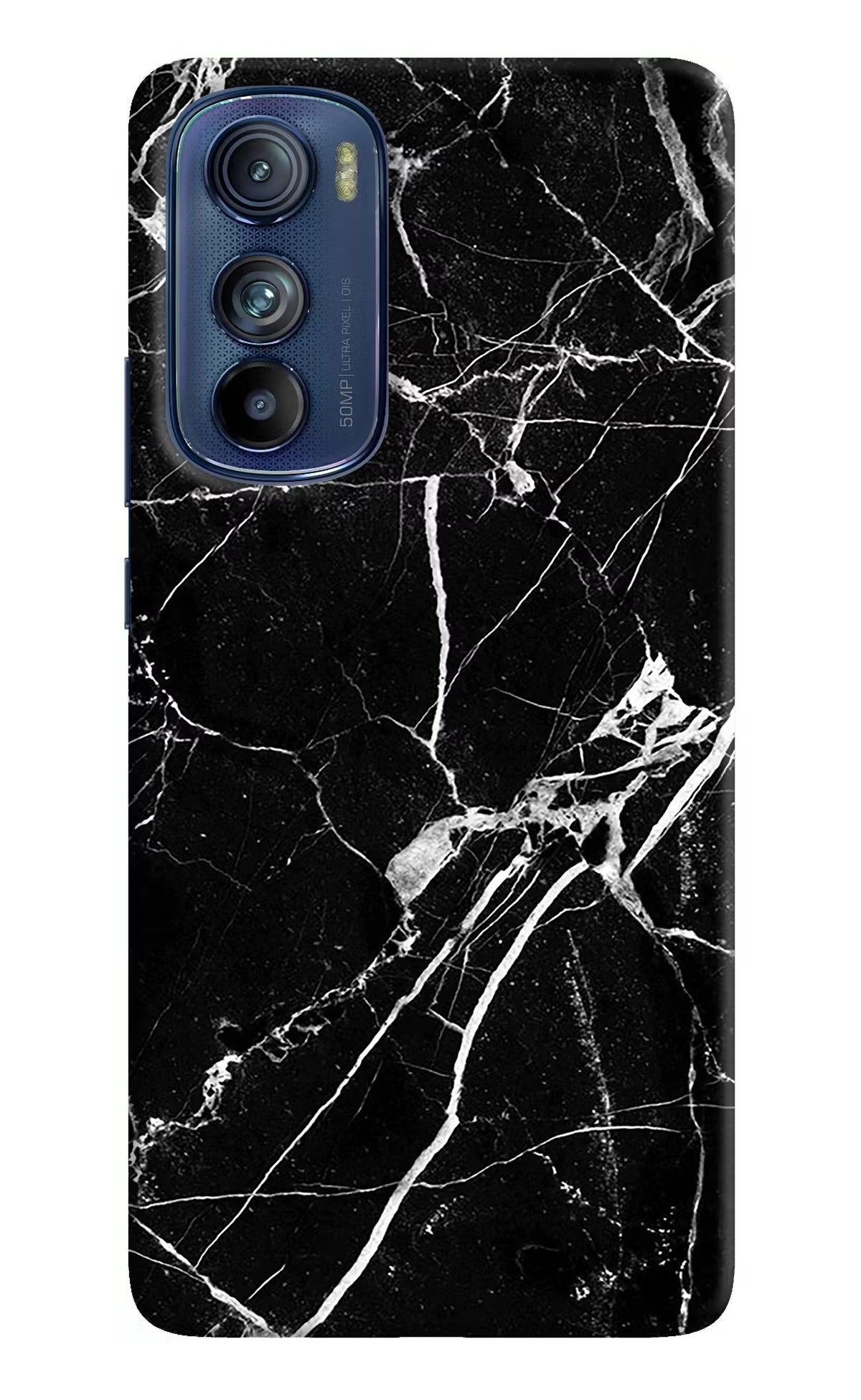 Black Marble Pattern Moto Edge 30 Hard Case Back Cover by Casekaro