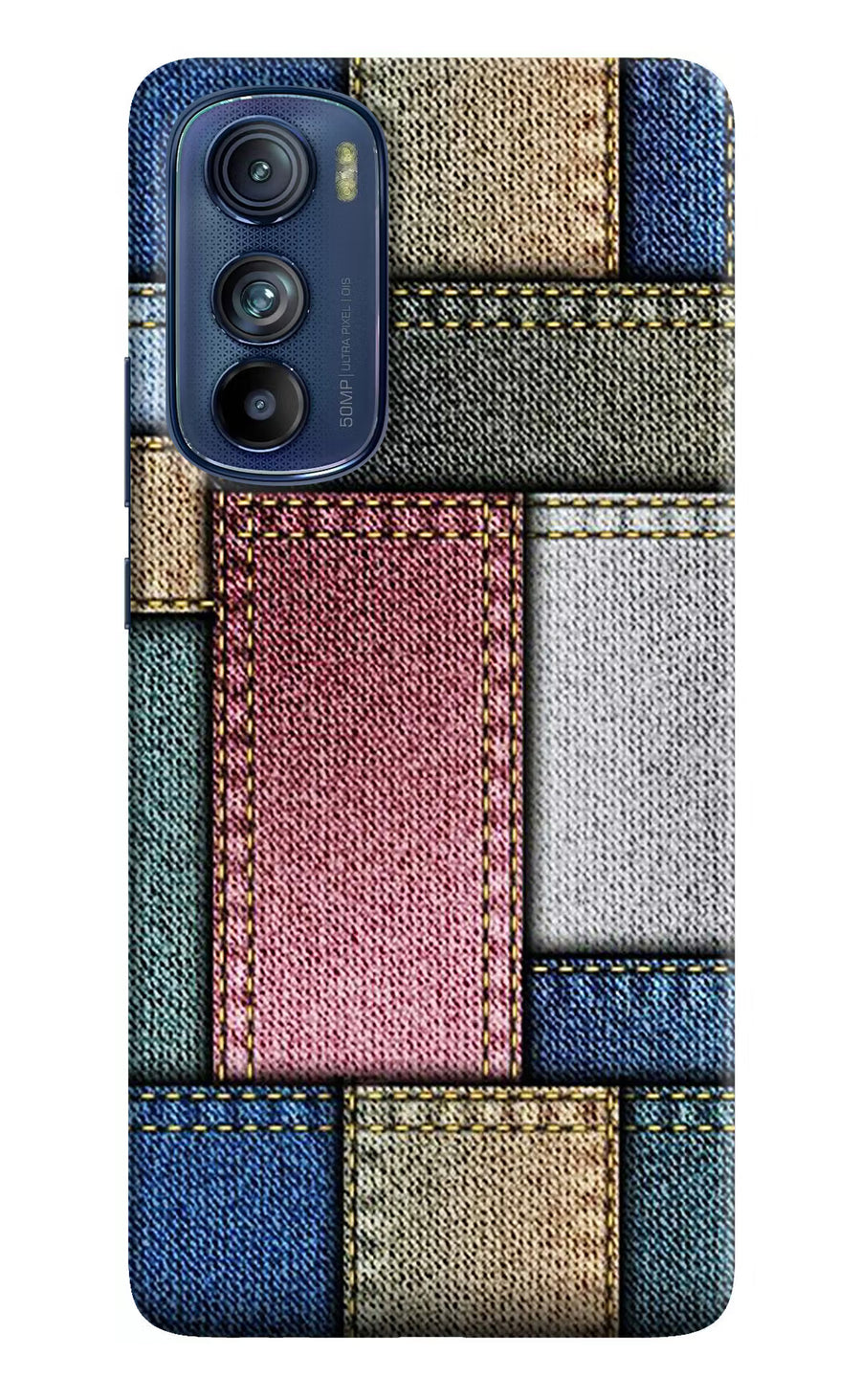 Multicolor Jeans Moto Edge 30 Back Cover, Hard case