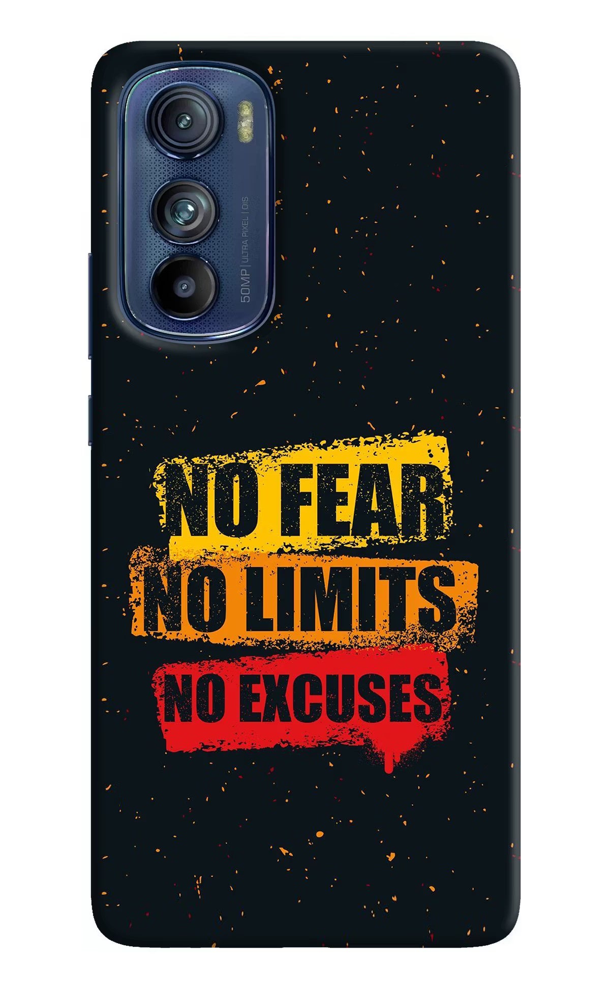 No Fear No Limits No Excuse Moto Edge 30 Hard Case Back Cover by Casekaro