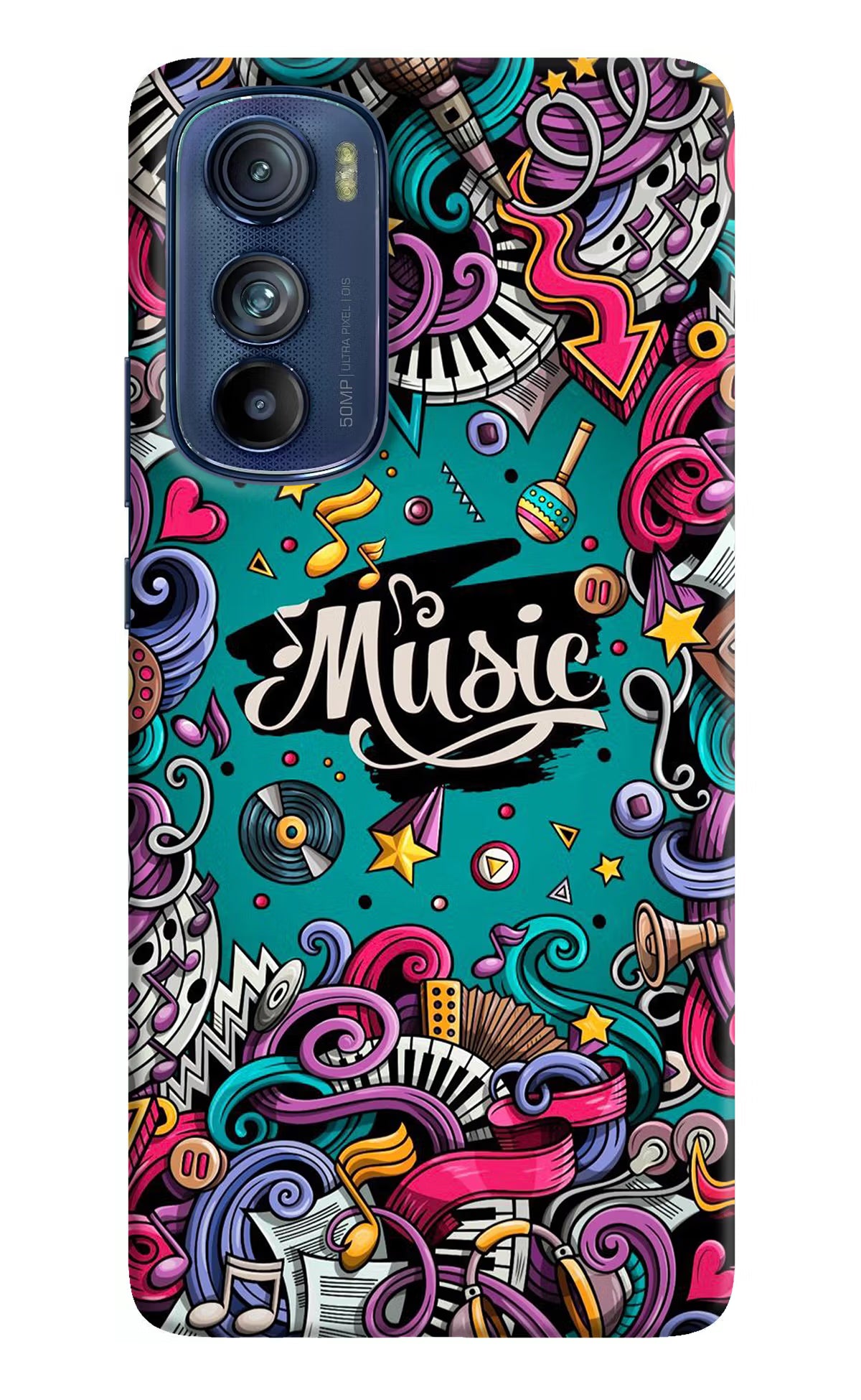 Music Graffiti Moto Edge 30 Hard Case Back Cover by Casekaro