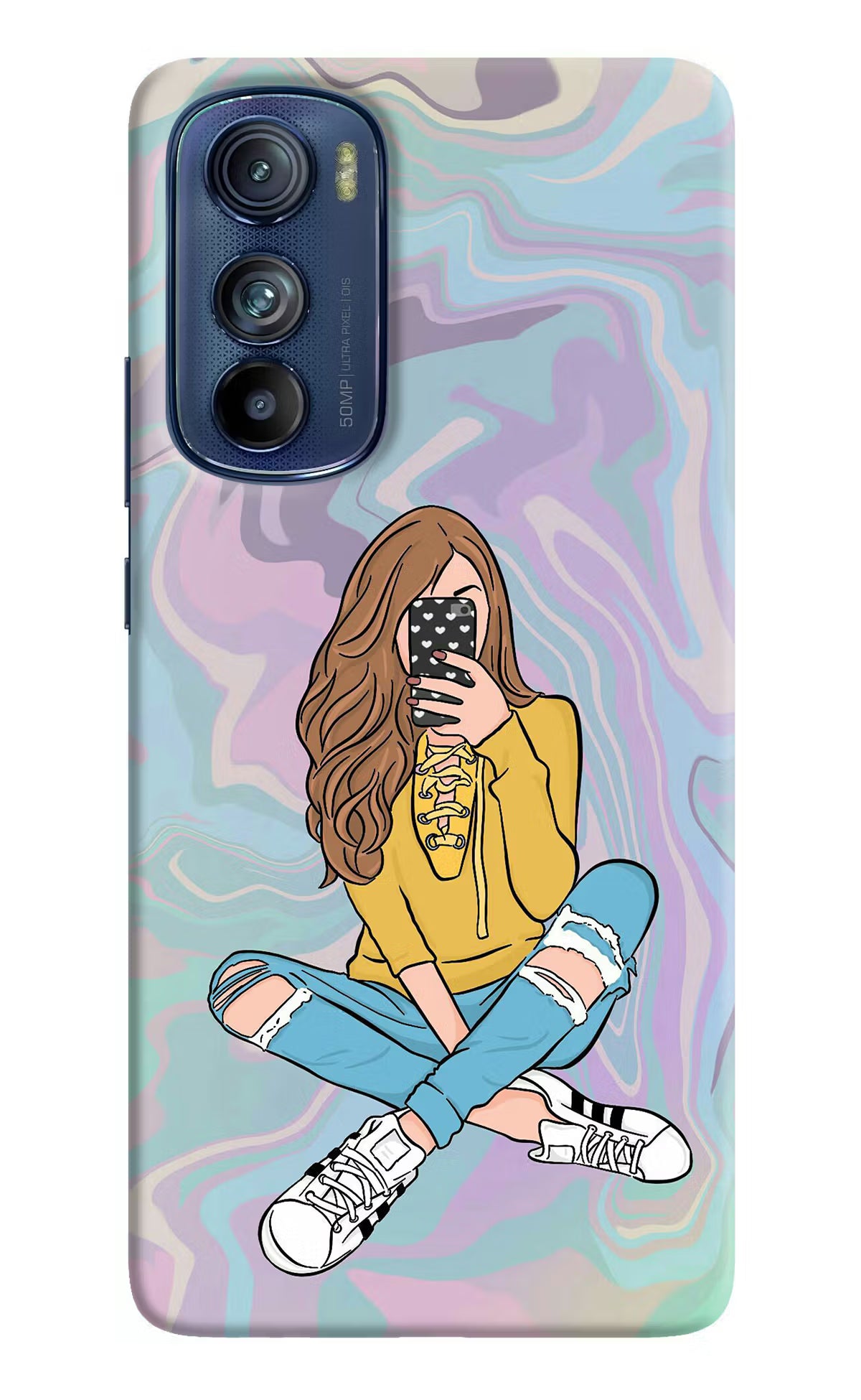 Selfie Girl Moto Edge 30 Hard Case Back Cover by Casekaro