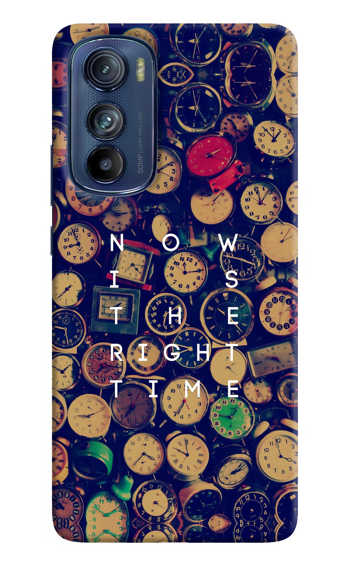 Now is the Right Time Quote Moto Edge 30 Hard Case Back Cover by Casekaro