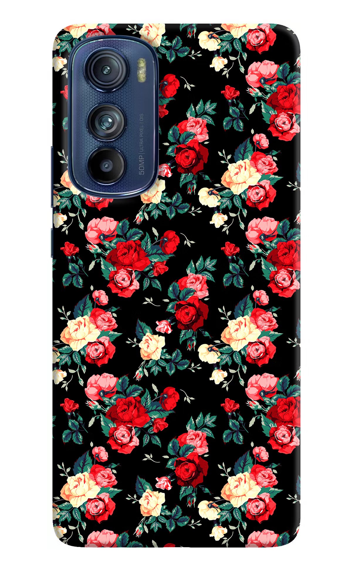 Rose Pattern Moto Edge 30 Hard Case Back Cover by Casekaro