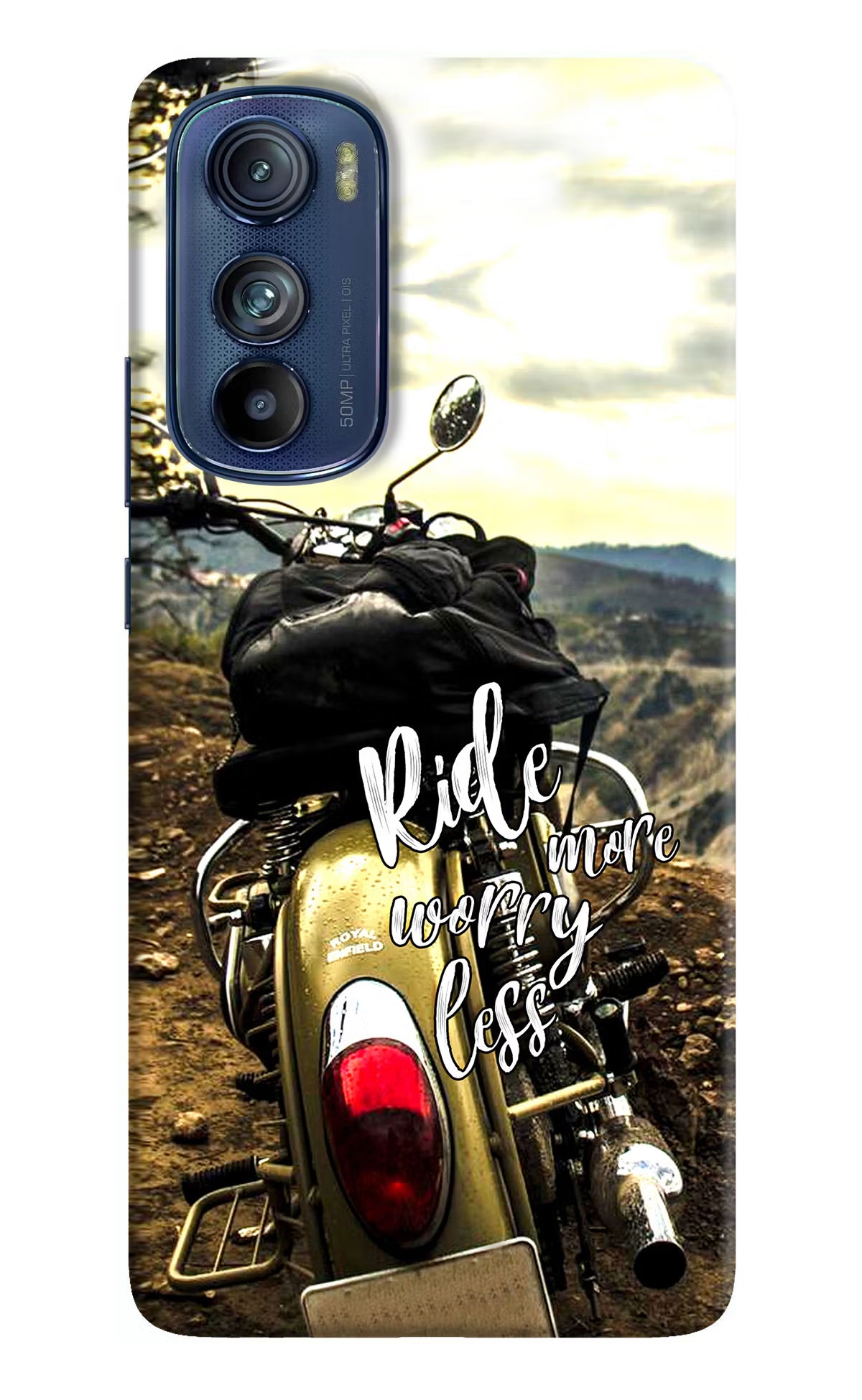 Ride More Worry Less Moto Edge 30 Hard Case Back Cover by Casekaro