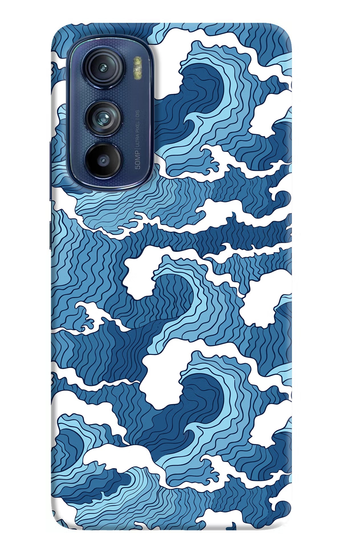 Blue Waves Moto Edge 30 Hard Case Back Cover by Casekaro