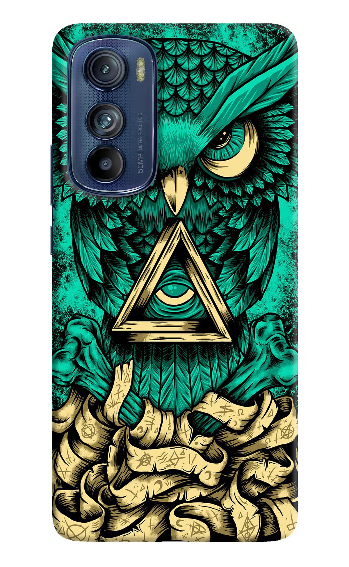 Green Owl Moto Edge 30 Hard Case Back Cover by Casekaro