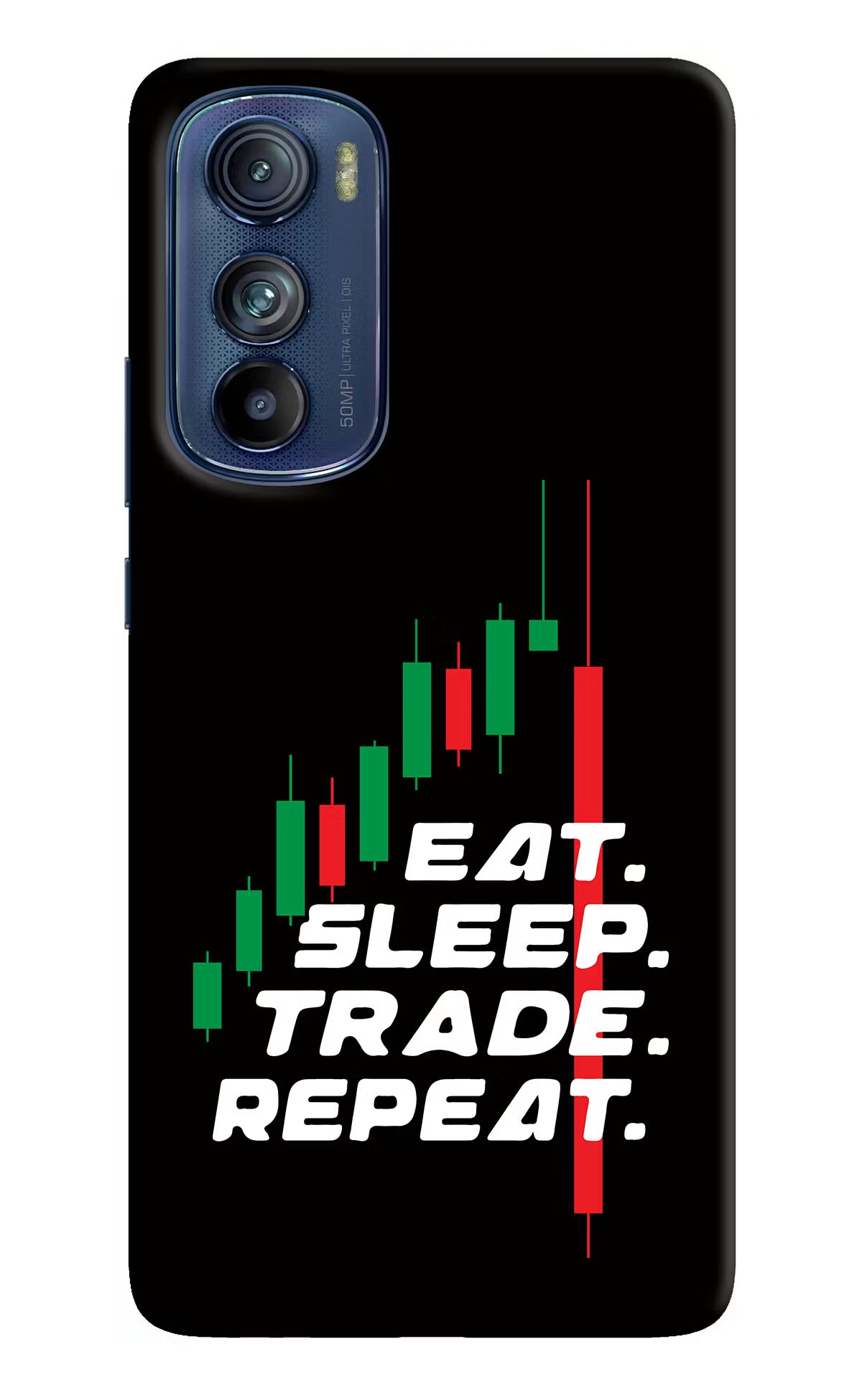 Eat Sleep Trade Repeat Moto Edge 30 Hard Case Back Cover by Casekaro