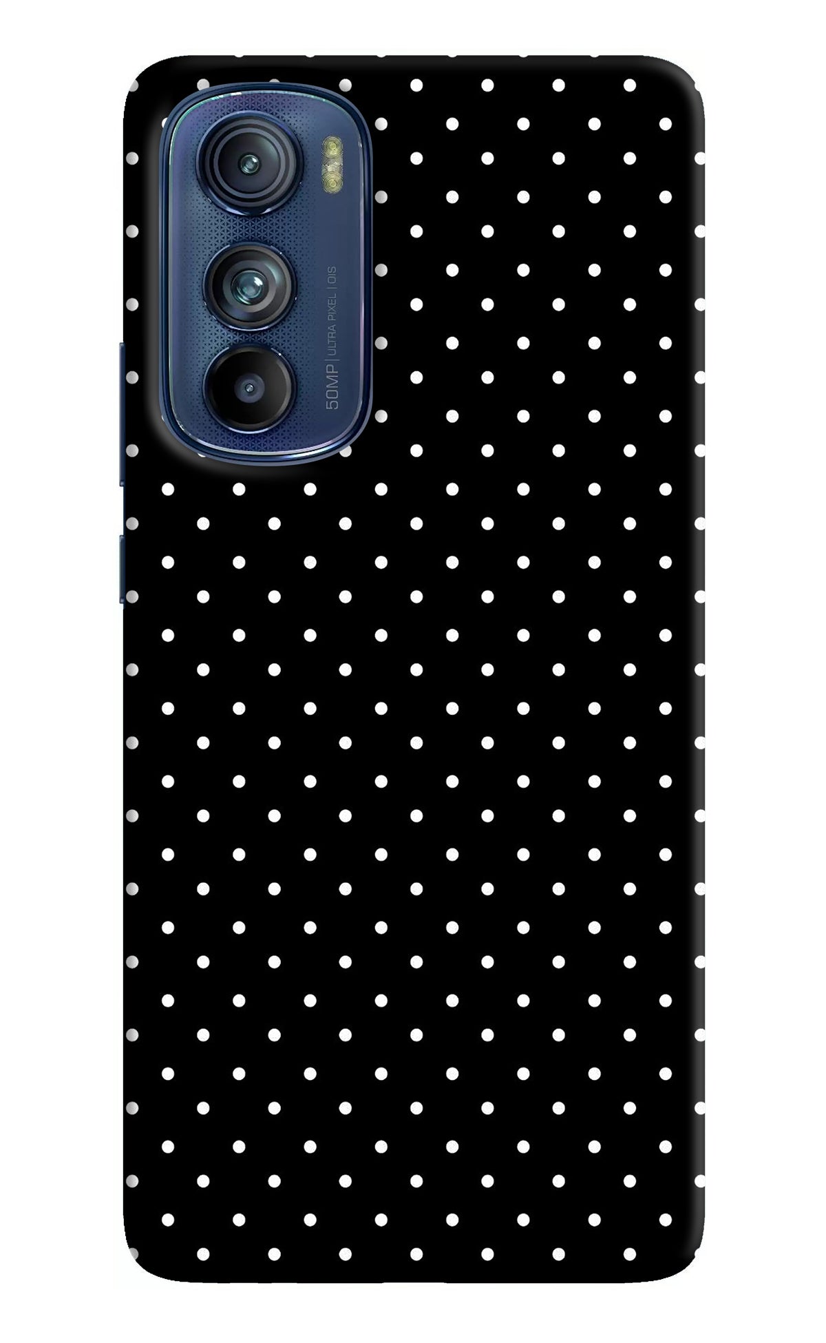 White Dots Moto Edge 30 Back Cover