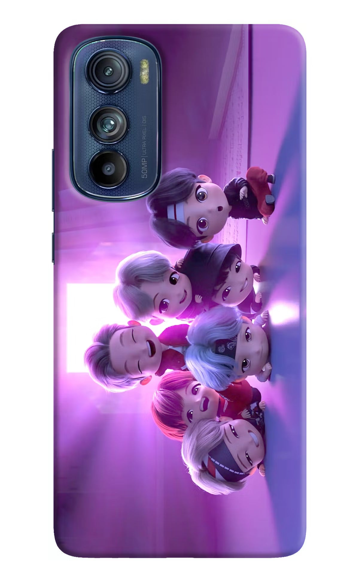 BTS Chibi Moto Edge 30 Hard Case Back Cover by Casekaro