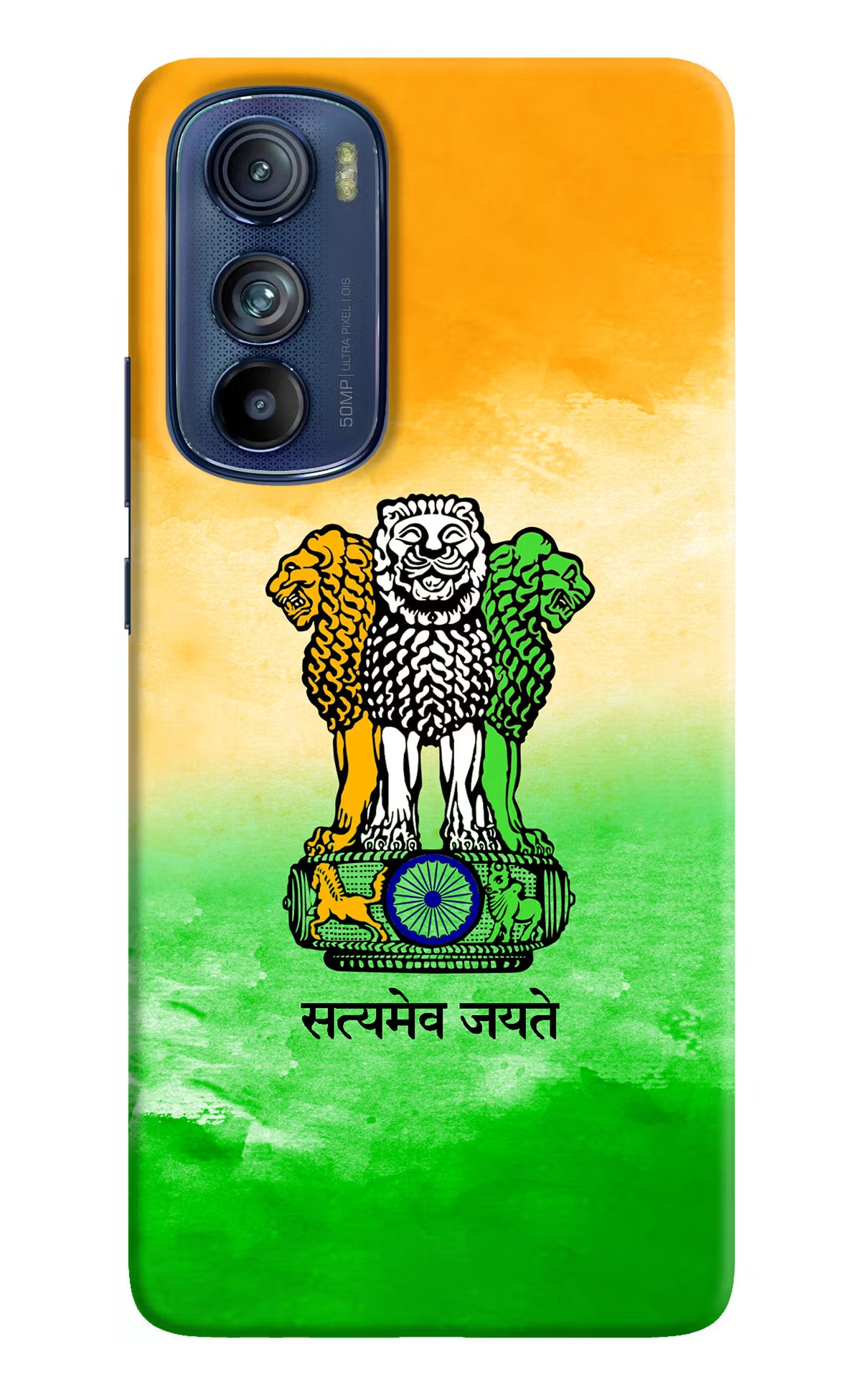 Satyamev Jayate Flag Moto Edge 30 Hard Case Back Cover by Casekaro