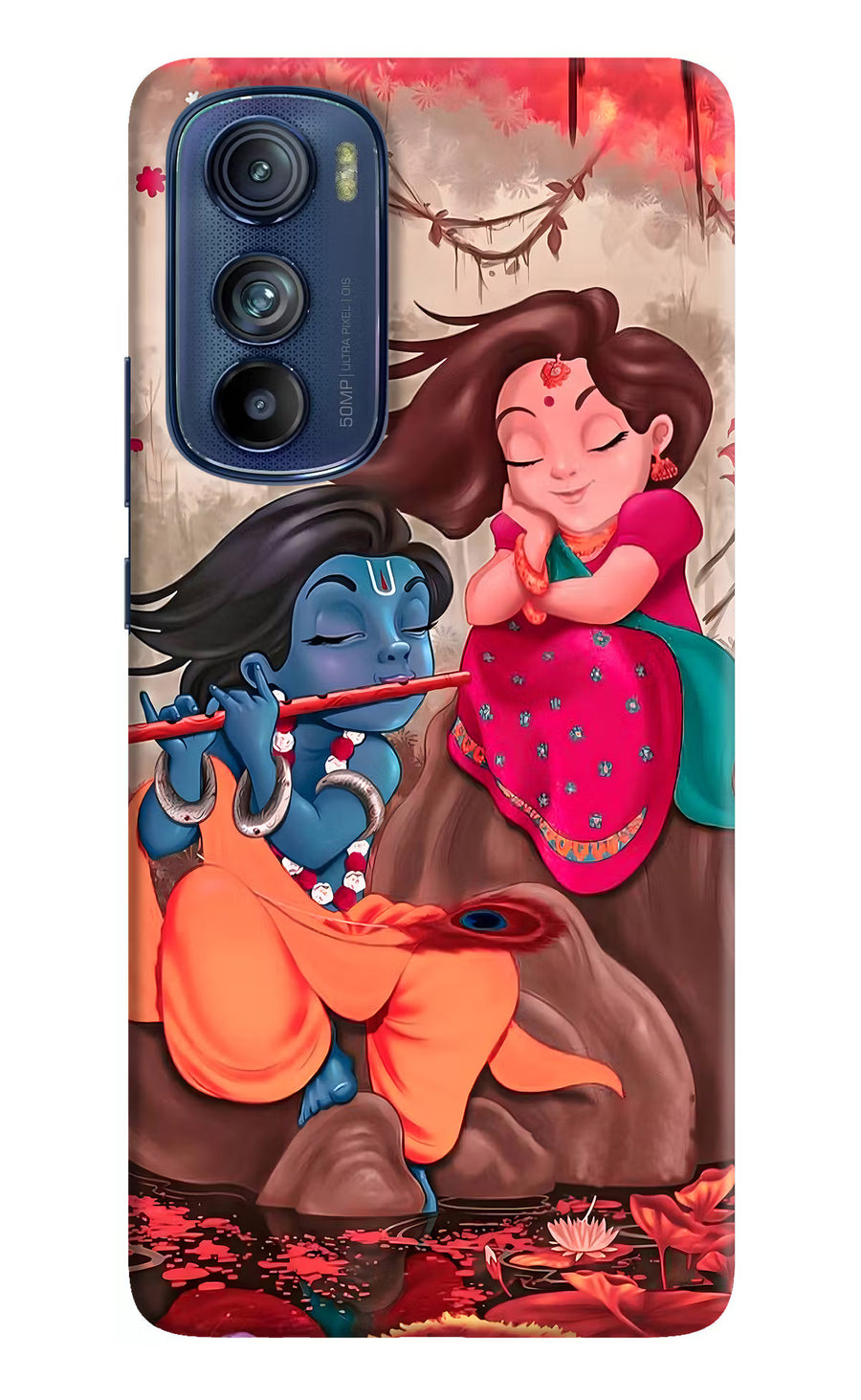 Radhe Krishna Moto Edge 30 Back Cover, Hard case