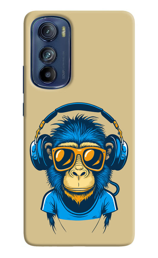 Monkey Headphone Moto Edge 30 Hard Case Back Cover by Casekaro