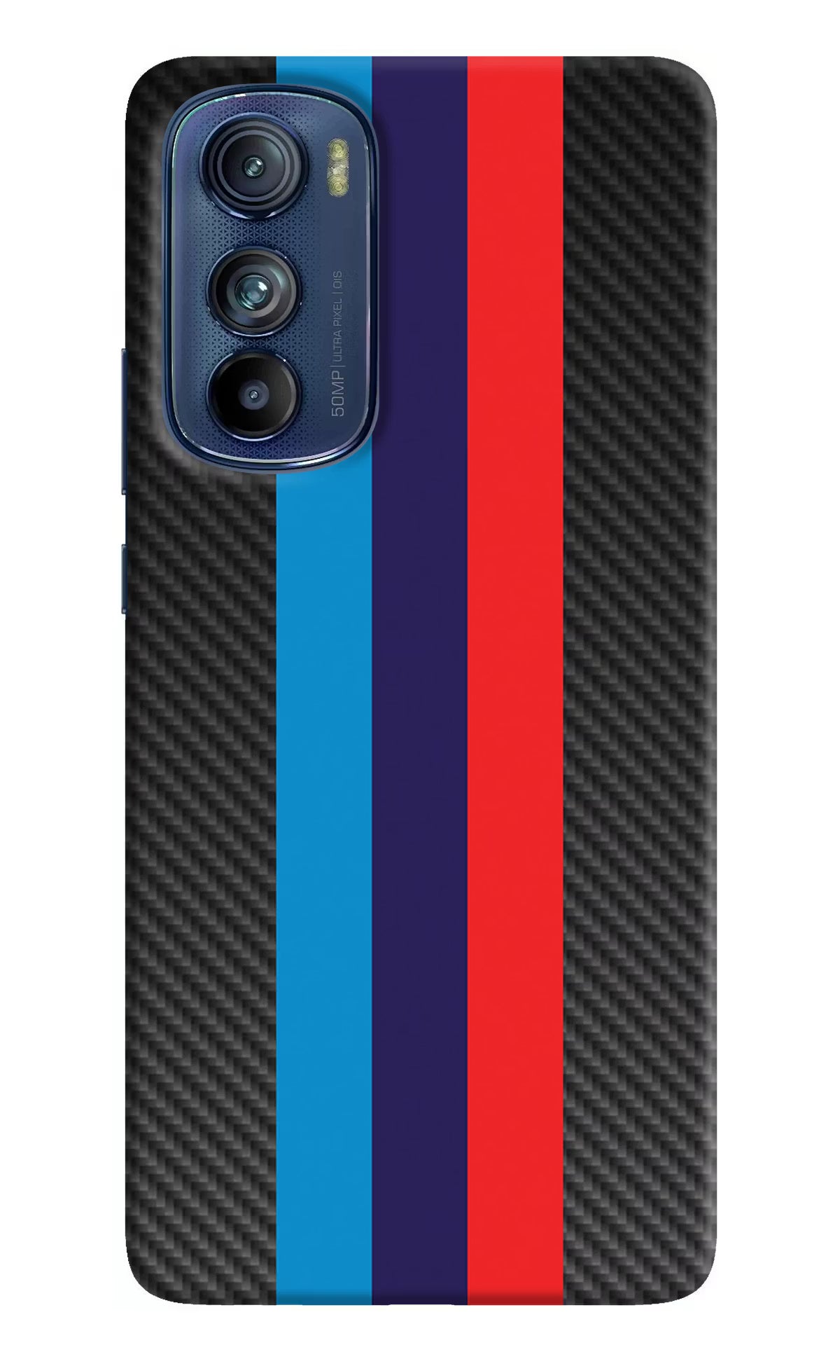 BMW Stripes Pattern Moto Edge 30 Hard Case Back Cover by Casekaro