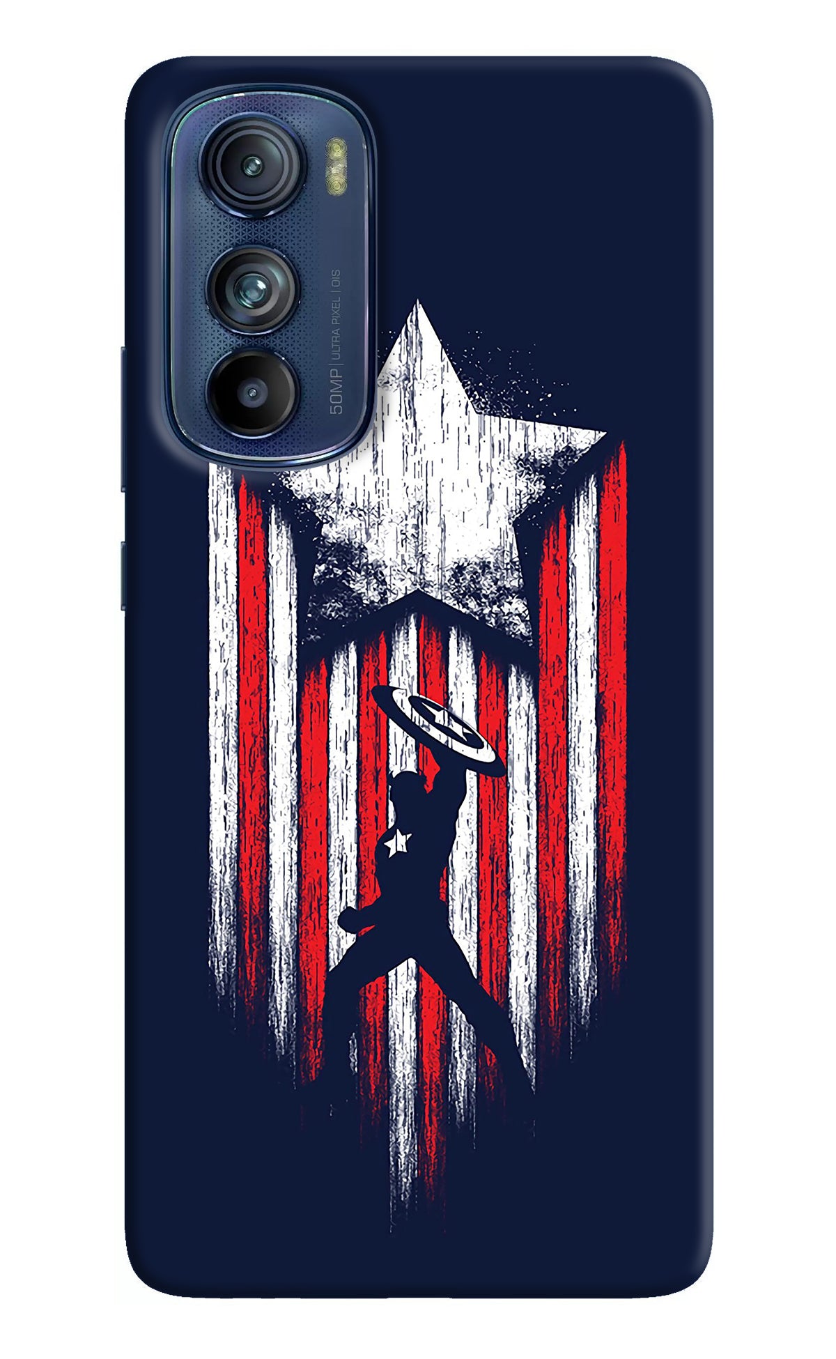 Captain America Marvel Art Moto Edge 30 Back Cover