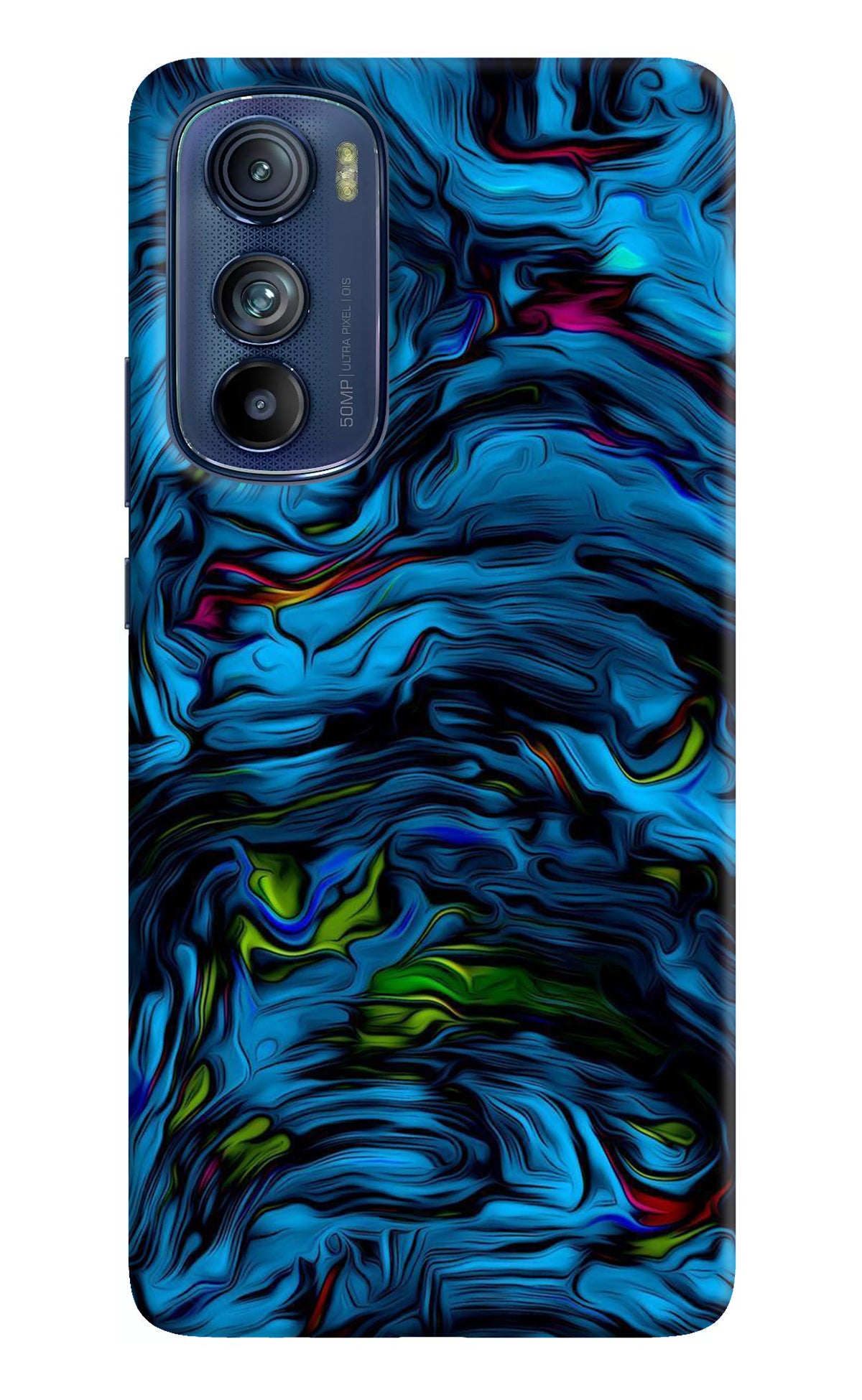 Dark Blue Abstract Moto Edge 30 Back Cover