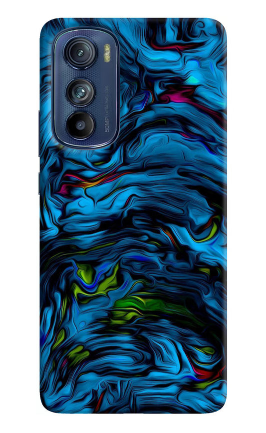 Dark Blue Abstract Moto Edge 30 Hard Case Back Cover by Casekaro