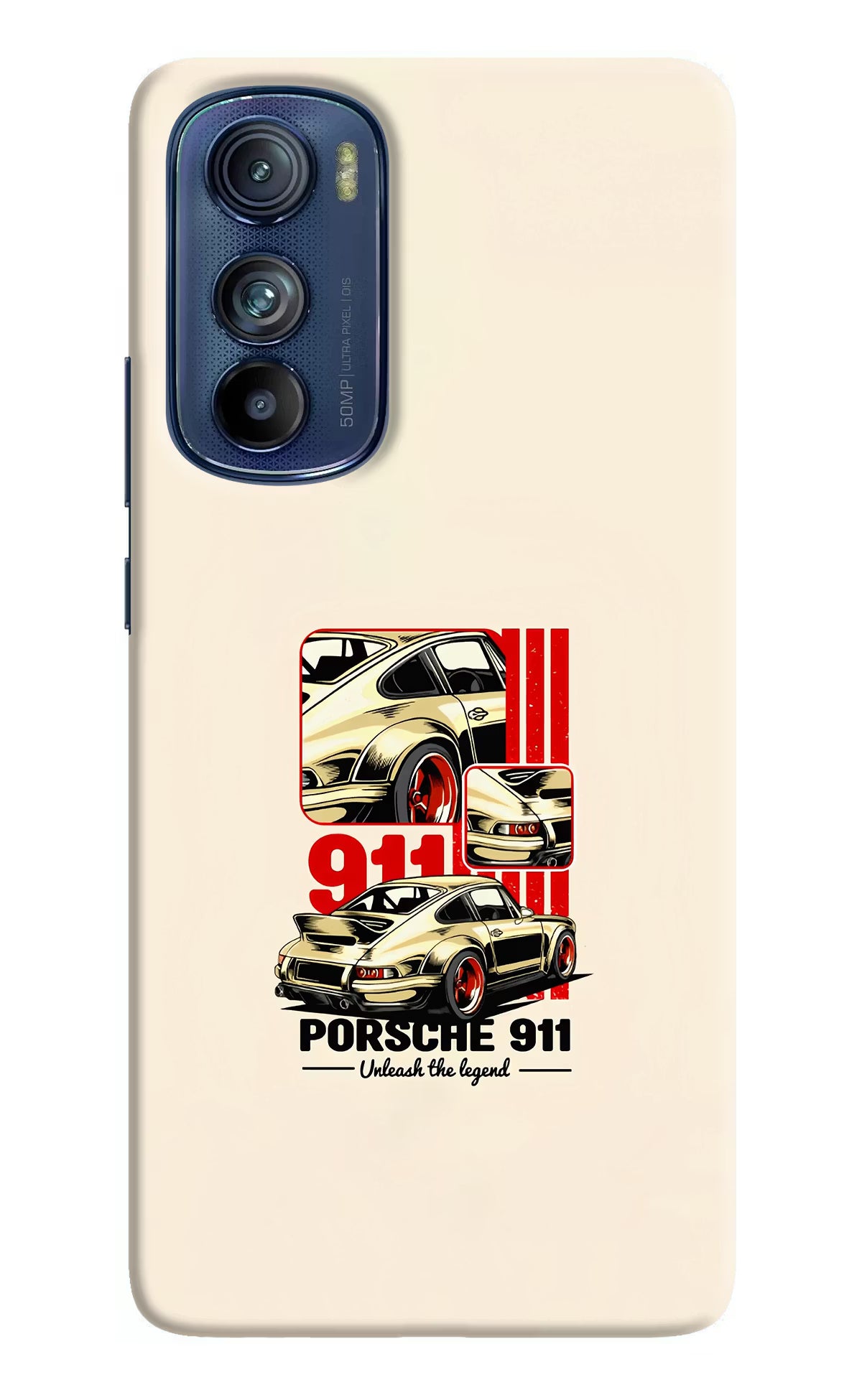 Classic Porsche 911 Moto Edge 30 Hard Case Back Cover by Casekaro