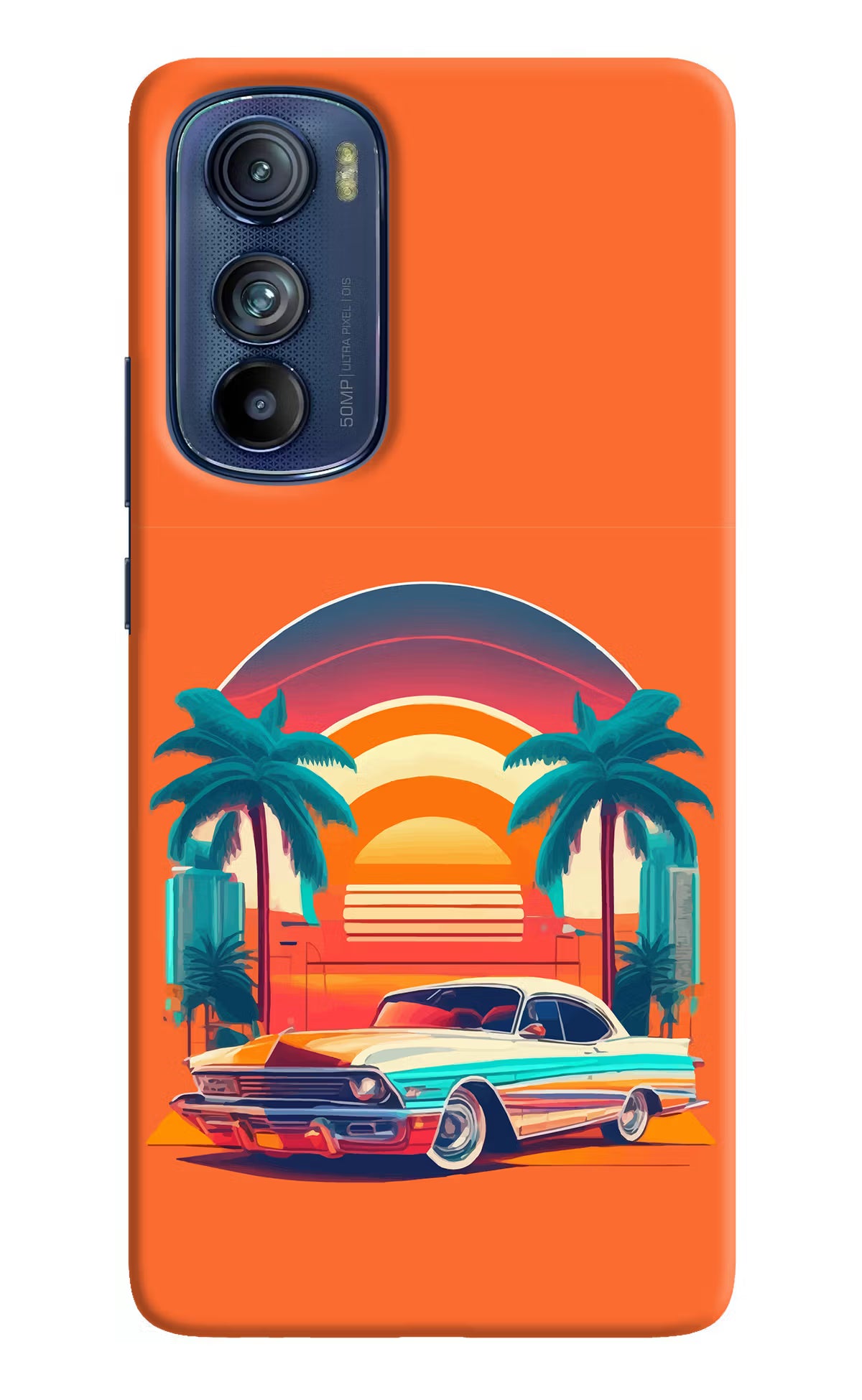Palm Drive 80s Moto Edge 30 Hard Case Back Cover by Casekaro
