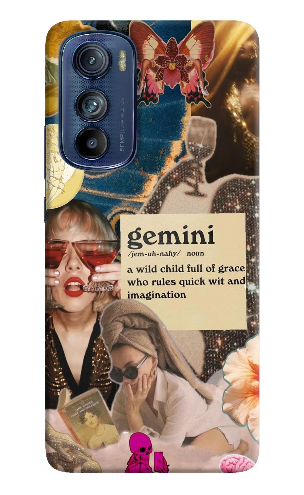 Gemini Zodiac Moto Edge 30 Hard Case Back Cover by Casekaro