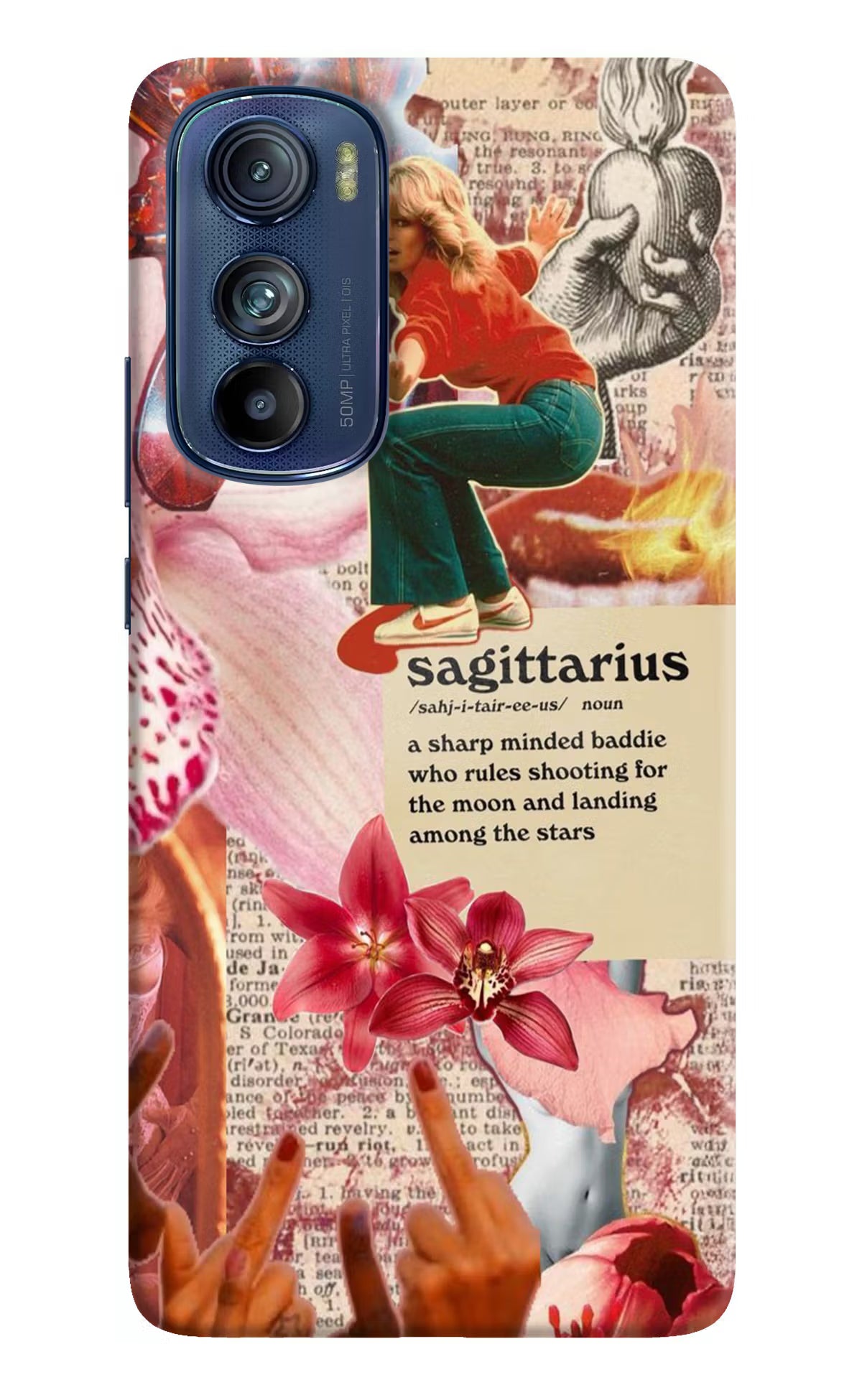 Sagittarius Zodiac Moto Edge 30 Hard Case Back Cover by Casekaro
