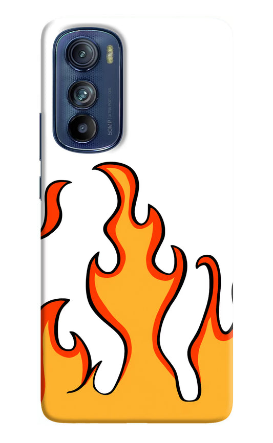 Fired Up – White Moto Edge 30 Hard Case Back Cover by Casekaro