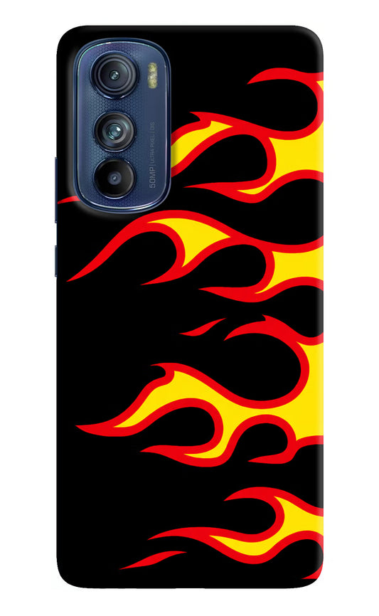 Side Sweep Flames Moto Edge 30 Hard Case Back Cover by Casekaro